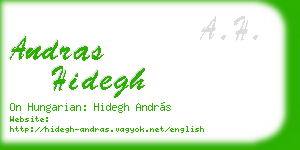 andras hidegh business card